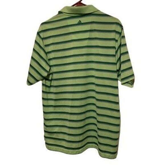 Myrtle Beach National Size Medium Green Striped Adidas ClimaLite Golf Polo Shirt - Picture 4 of 5